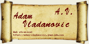 Adam Vladanović vizit kartica